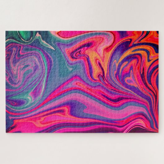 Puzzle Patters bleus bleus Green Abstract (Horizontal)