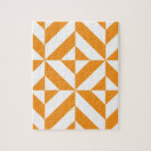 Puzzle Patters de Burnt Orange Geometric Deco Cube (Vertical)