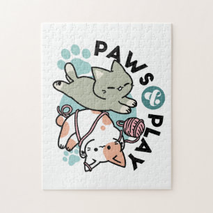 Puzzle Pattounes et Jeux – Illustration de Chat Adorable