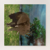 Puzzle Pâturage des éléphants de taureau, (Horizontal)