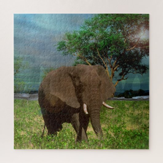 Puzzle Pâturage des éléphants de taureau, (Vertical)
