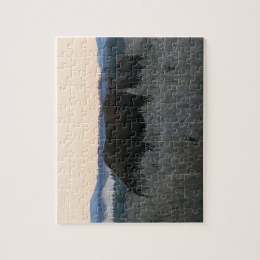 Puzzle Pâturage d'orignaux au lever du soleil à Grand Tet (Vertical)