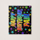 Puzzle "PAUL" Prénom, Amusant "HEUREUX ANNIVERSAIRE" (Vertical)