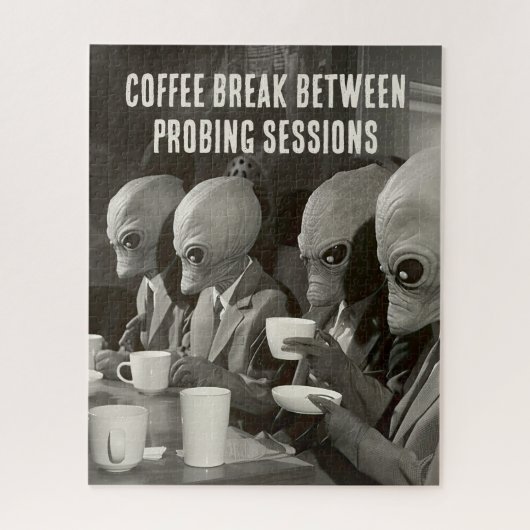 Puzzle Pause café après des enlèvements d'Aliens (Vertical)