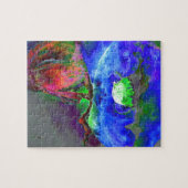 Puzzle pavot bleu floral Abstrait (Horizontal)