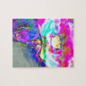 Puzzle Pavot rose, aquarelle peinture florale (Horizontal)