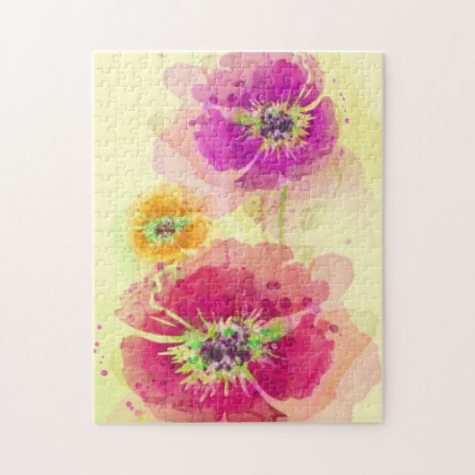 Puzzle Pavots peints 2 d'aquarelle (Vertical)