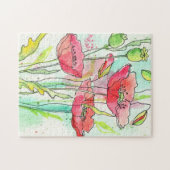 Puzzle Pavots peints d'aquarelle (Horizontal)