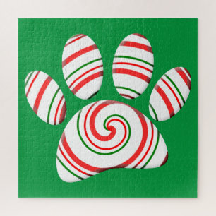Puzzle Paw Chien Pâte Peppermenthe En Rouge Vert Blanc