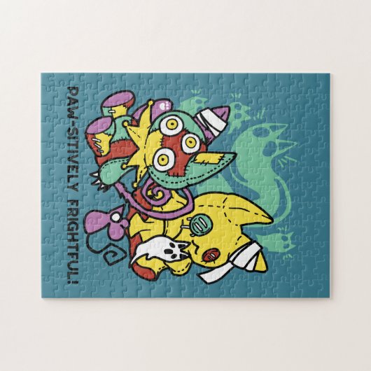 Puzzle Paw-sitively Frightful | Monstrous Cats Halloween  (Horizontal)