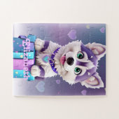 Puzzle Paw-some présente Husky Puppy Celebrates (Horizontal)