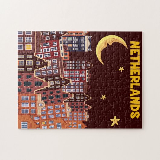 Puzzle Pays-Bas la nuit (Horizontal)