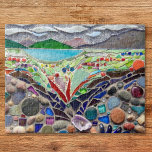 Puzzle Paysage Abstrait coloré<br><div class="desc">Ce puzzle unique est décoré d'une mosaïque paysagère abstraite aux couleurs vives et aux tons de terre.
La mosaïque originale était faite de minuscules morceaux de verre,  de galets et d'objets trouvés.
Mosaïque originale © Michele Davies.</div>