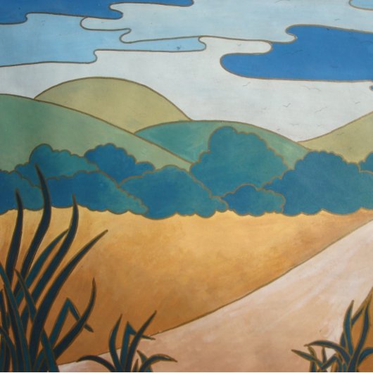 Puzzle paysage abstrait coloré et contemporain