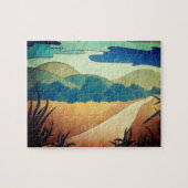 Puzzle paysage abstrait coloré et contemporain (Horizontal)