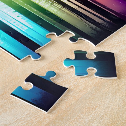 Puzzle Paysage Abstrait de la forêt arc-en-ciel (Côté)