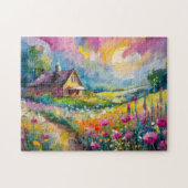 Puzzle Paysage agricole fleur sauvage Art Abstrait modern (Horizontal)