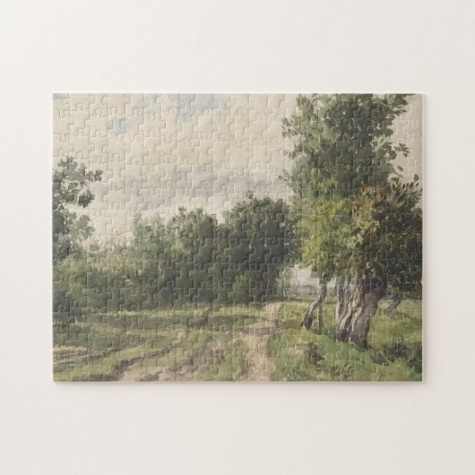 Puzzle Paysage aquarelle du chemin - Troyon constant (Horizontal)