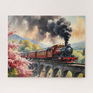 Puzzle Paysage artistique Rêves de train à vapeur