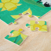 Puzzle paysage avec arbres collines bleu ciel et moutons (Côté)