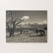 Puzzle Paysage avec chevaux (Horizontal)