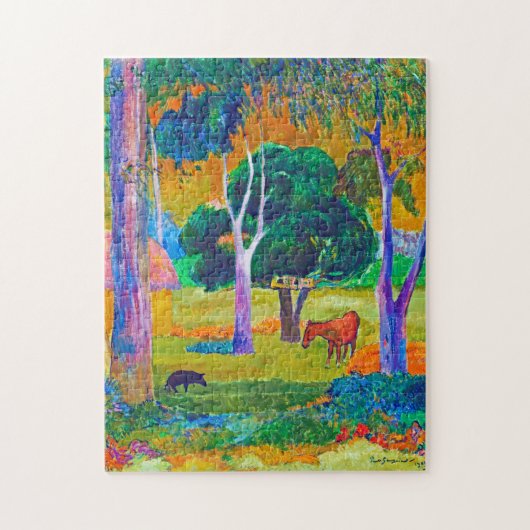 Puzzle Paysage avec cochon et cheval, Gauguin (Vertical)