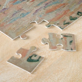 Puzzle Paysage avec maisons et mur de clôture, gelée et b (Côté)