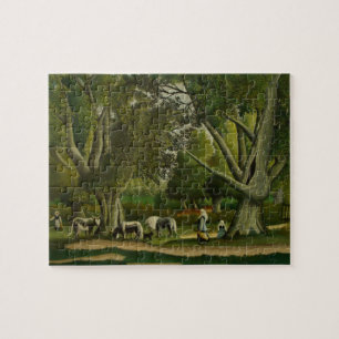 Puzzle Paysage avec Milkmaits par Henri Rousseau