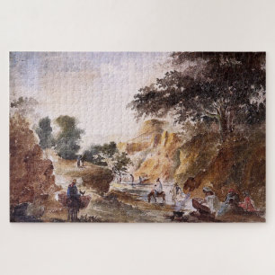 Puzzle Paysage avec personnages au bord d'une rivière 185