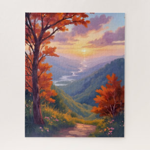 Puzzle Paysage d'automne Aquarelle Peinture de feuillage