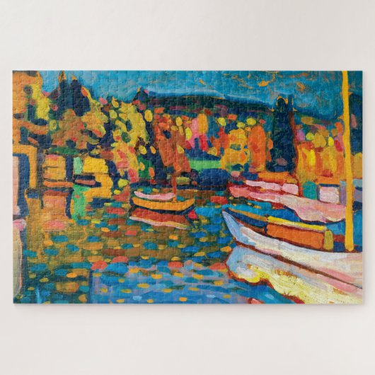 Puzzle Paysage d'automne avec bateaux de Wassily Kandinsk (Horizontal)
