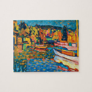 Puzzle Paysage d'automne avec bateaux de Wassily Kandinsk