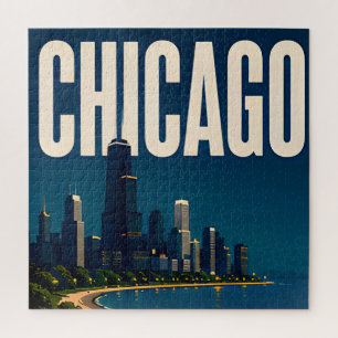 Puzzle Paysage de Chicago et lac Michigan