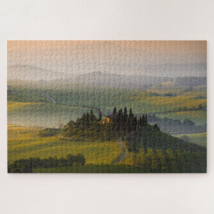 Puzzle Paysage de colline de la Toscane au lever de