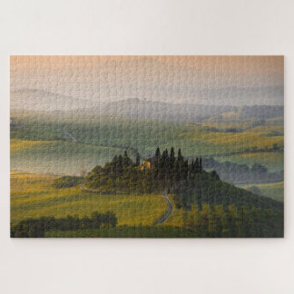 Puzzle Paysage de colline de la Toscane au lever de