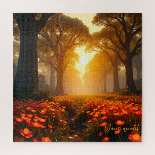 Puzzle Paysage de fleurs sauvages sous la lumière chaude