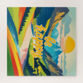 Puzzle Paysage de la montagne Retro (Horizontal)