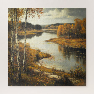 Puzzle Paysage de la rivière d'automne