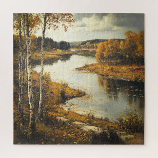 Puzzle Paysage de la rivière d'automne