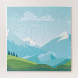 Puzzle Paysage de montagne coloré