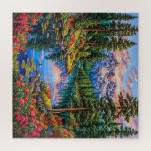 Puzzle Paysage de montagne vibrant avec reflet (Horizontal)