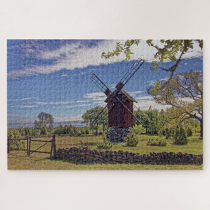 Puzzle Paysage de moulin à vent Estonie île de Saaremaa