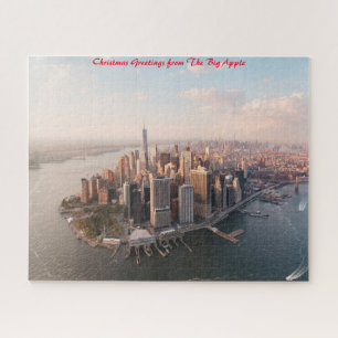 Puzzle Paysage de New York.Vœux de Noël