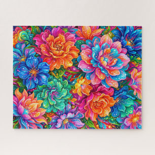 Puzzle Paysage de rêves de fleurs vibrantes – Psychedeliq