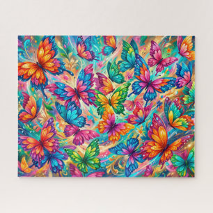 Puzzle Paysage de rêves de papillon vibrant – Boho tropic