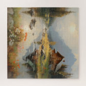 Puzzle Paysage de rivière avec maison (Horizontal)