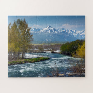 Puzzle Paysage de rivière rocailleuse de montagne de