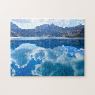 Puzzle Paysage des nuages du lac bleu
