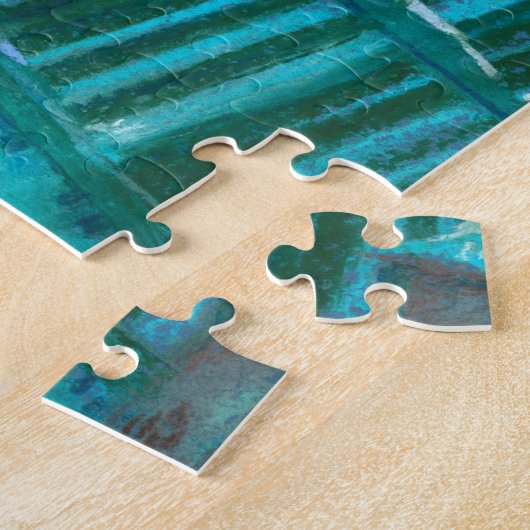 Puzzle Paysage d'hiver Ancien gîte Maison Pastel Peinture (Côté)