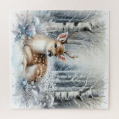 Puzzle Paysage D'Hiver Avec Cerf (Horizontal)